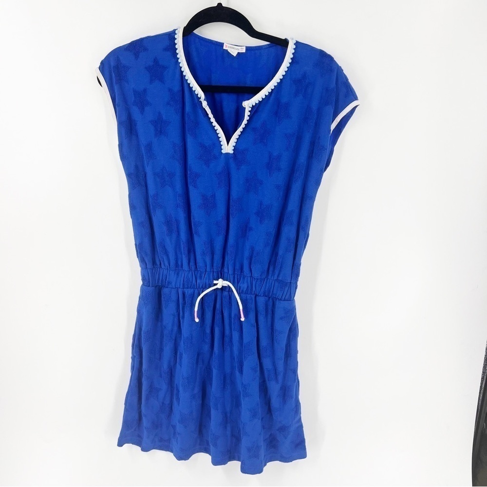 ✅ Crewcuts Terry Swim Dress Size 16 Blue Stars Euc K8569 BLUE
